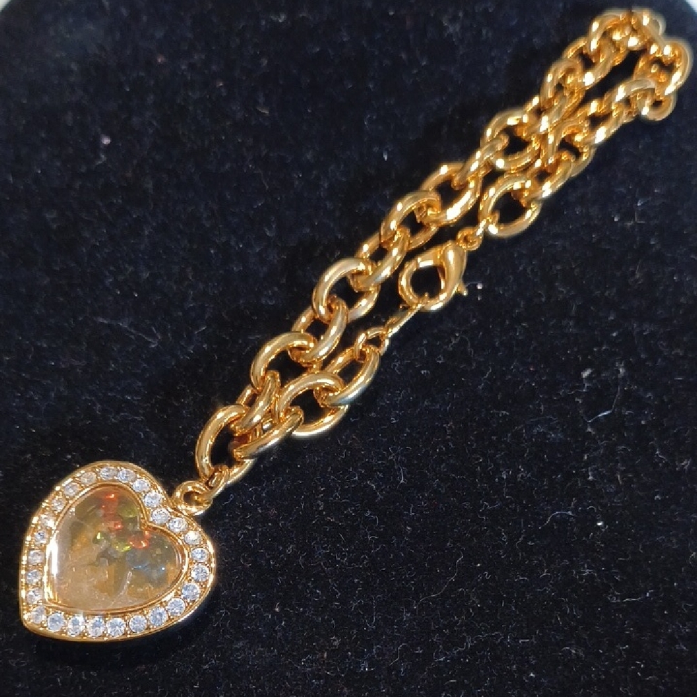 Avon Gold Heart Charm Bracelet